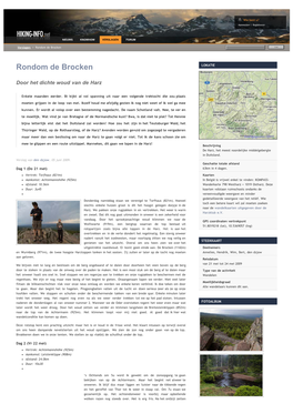 Rondom De Brocken | Verslagen | Hiking-Info.Net
