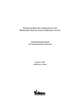 Petroleum Resource Assessment of the Whitehorse Trough, Yukon Territory, Canada