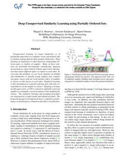 Deep Unsupervised Similarity Learning Using Partially Ordered Sets