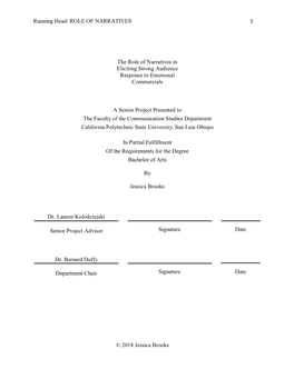 The Role of Narratives in Eliciting Strong Audience Response to Emotional Commercials