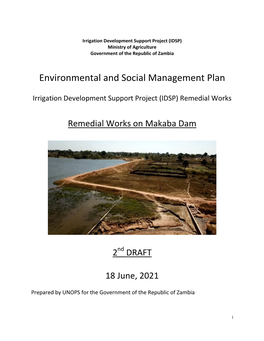 Environmental and Social Management Plan