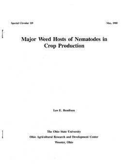 Major Weed Hosts of Nematodes in Crop Production