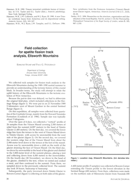 Field Collection for Apatite Fission Track Analysis, Ellsworth Mountains