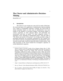 The Charter and Administrative Decision- Making