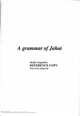 A Grammar of Jahai
