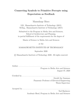 Connecting Symbols to Primitive Percepts Using Expectation As