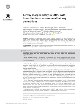 Airway Morphometry in COPD with Bronchiectasis: a View on All Airway Generations