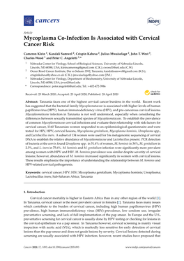 Mycoplasma Co-Infection Is Associated with Cervical Cancer Risk