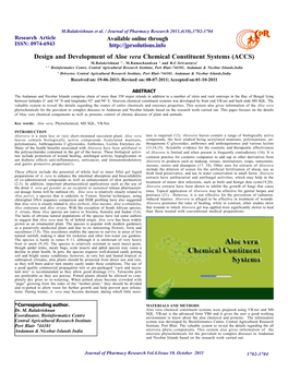 Design and Development of Aloe Vera Chemical Constituent Systems