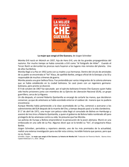 La Mujer Que Vengó Al Che Guevara, De Jürgen Schreiber Monika Ertl