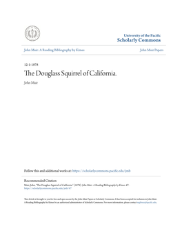 The Douglass Squirrel of California