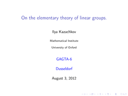 On the Elementary Theory of Linear Groups