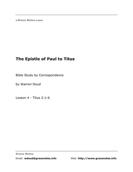 The Epistle of Paul to Titus