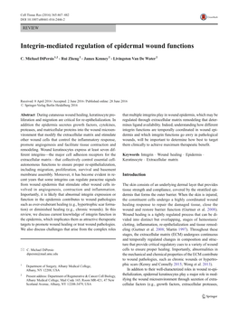 Integrin-Mediated Regulation of Epidermal Wound Functions