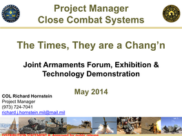 Office of the Project Manager for Close Combat Systems