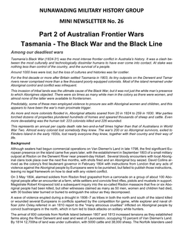 Part 2 of Australian Frontier Wars Tasmania