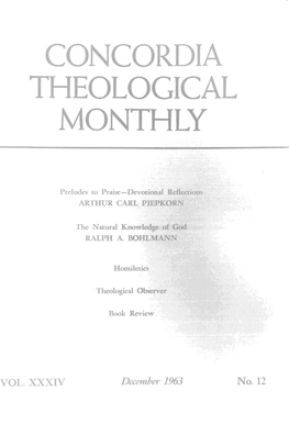 Concordia Theological Monthly