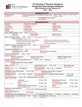 The Society of Thoracic Surgeons Congenital Heart Surgery Database