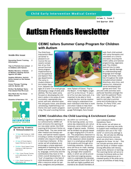 Autism Friends Newsletter