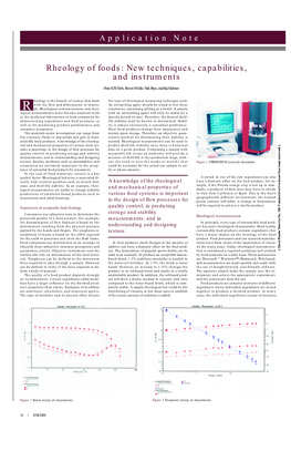 Rheology of Foods: New Techniques, Capabilities, and Instruments