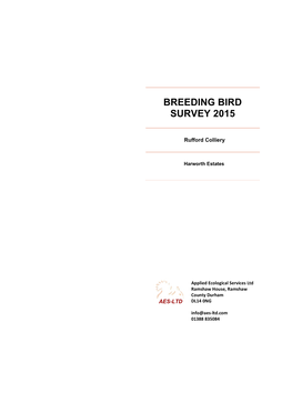 Breeding Bird Survey 2015