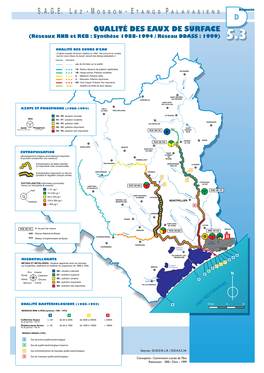 QUALITÉ DES EAUX DE SURFACE (Réseaux RNB Et RCB : Synthèse 1988-1994 / Réseau DDASS : 1999) 55..33