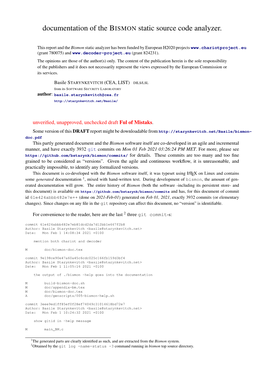 Documentation of the BISMON Static Source Code Analyzer