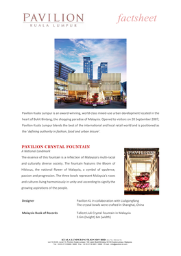 Download Pavilion KL Overview and Factsheet