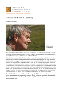 Helmut Deutsch Zum 70 Geburtstag