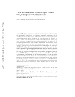 Dust Environment Modelling of Comet 67P/Churyumov-Gerasimenko 3