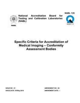 Specific Criteria for Accreditation of Medical Imaging – Conformity Assessment Bodies