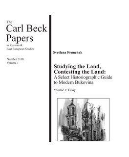 Carl Beck Papers in Russian & East European Studies Svetlana Frunchak