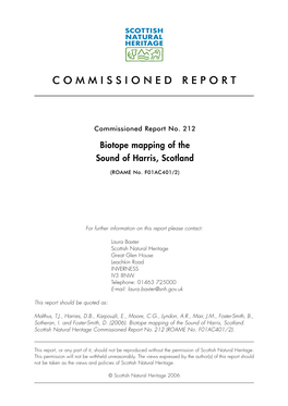 Report No. 212 Biotape Mapping of the Sound of Harris, Scotland