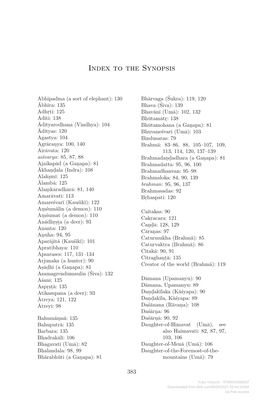 Downloaded from Brill.Com09/29/2021 05:44:30AM Via Free Access 384 Index to the Synopsis