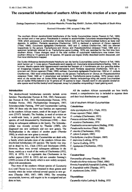 The Cucumariid Holothurians of Southern Africa with the Erection of a New Genus