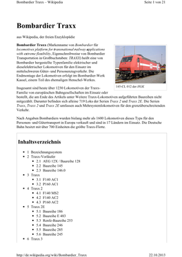 Bombardier Traxx – Wikipedia Seite 1 Von 21