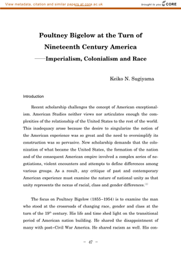 Poultney Bigelow at the Turn of Nineteenth Century America
