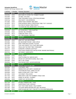 Schedule Quickprint TKRN-FM