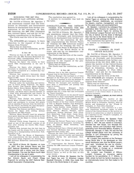 CONGRESSIONAL RECORD—HOUSE, Vol. 153, Pt. 15 July 30, 2007 HONORING the 2007 NBA the Resolution Was Agreed To
