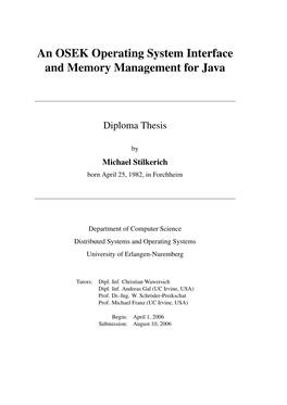 An OSEK OS API and Memory Management for Java