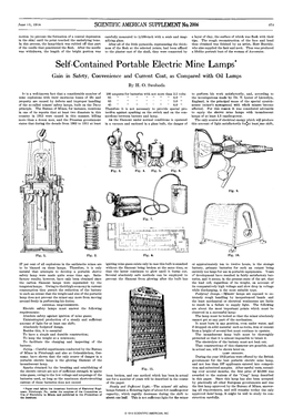 Self-Contained Portable Electric Mine Lamps*