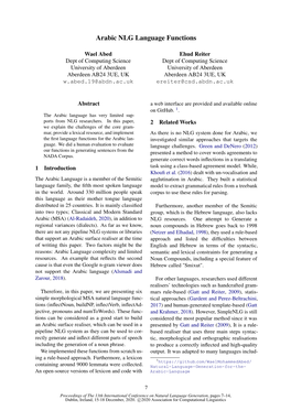 Arabic NLG Language Functions