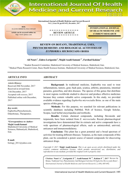 Abstract Review on Botany, Traditional Uses