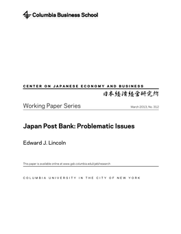 Japan Post Bank: Problematic Issues