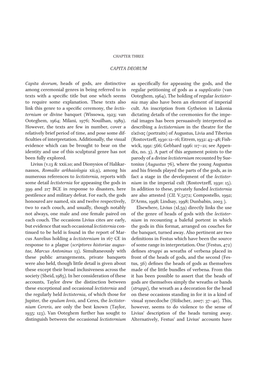 Capita Deorum Capita Deorum, Heads of Gods, Are Distinctive Among Ceremonial Genres in Being Referred to in Texts with a Specifi