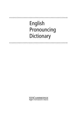 English Pronouncing Dictionary