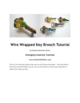 Wire Wrapped Key Brooch Tutorial