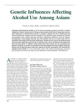 Genetic Influences Affecting Alcohol Use Among Asians