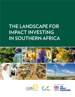 The Landscape for Impact Investing in Southern Africa
