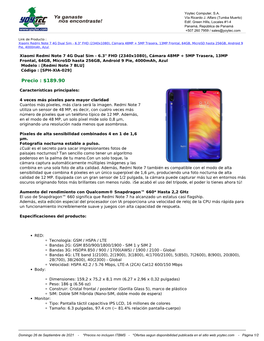 Xiaomi Redmi Note 7 4G Dual Sim - 6.3